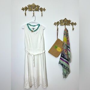 100% Linen cotton blend a line dress M ptp 20” l 45”